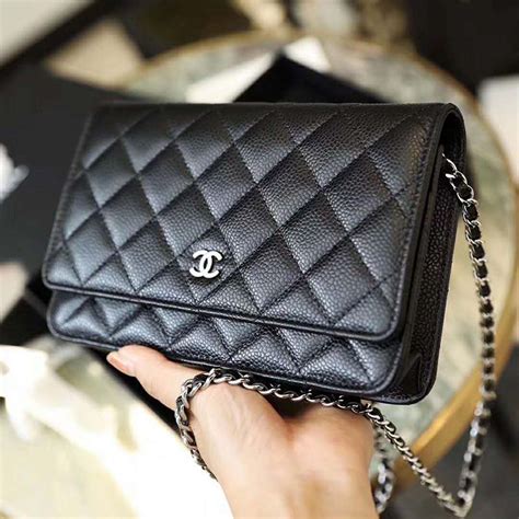 classic wallet on chain chanel black|fashionphile Chanel wallet on chain.